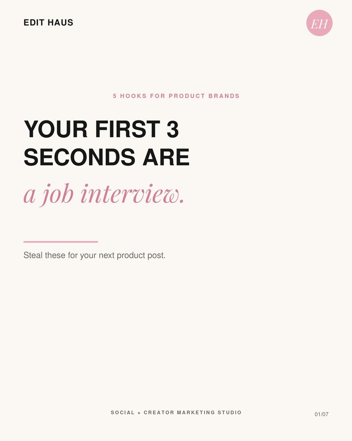 Edit Haus post: your first 3 seconds are a job interview